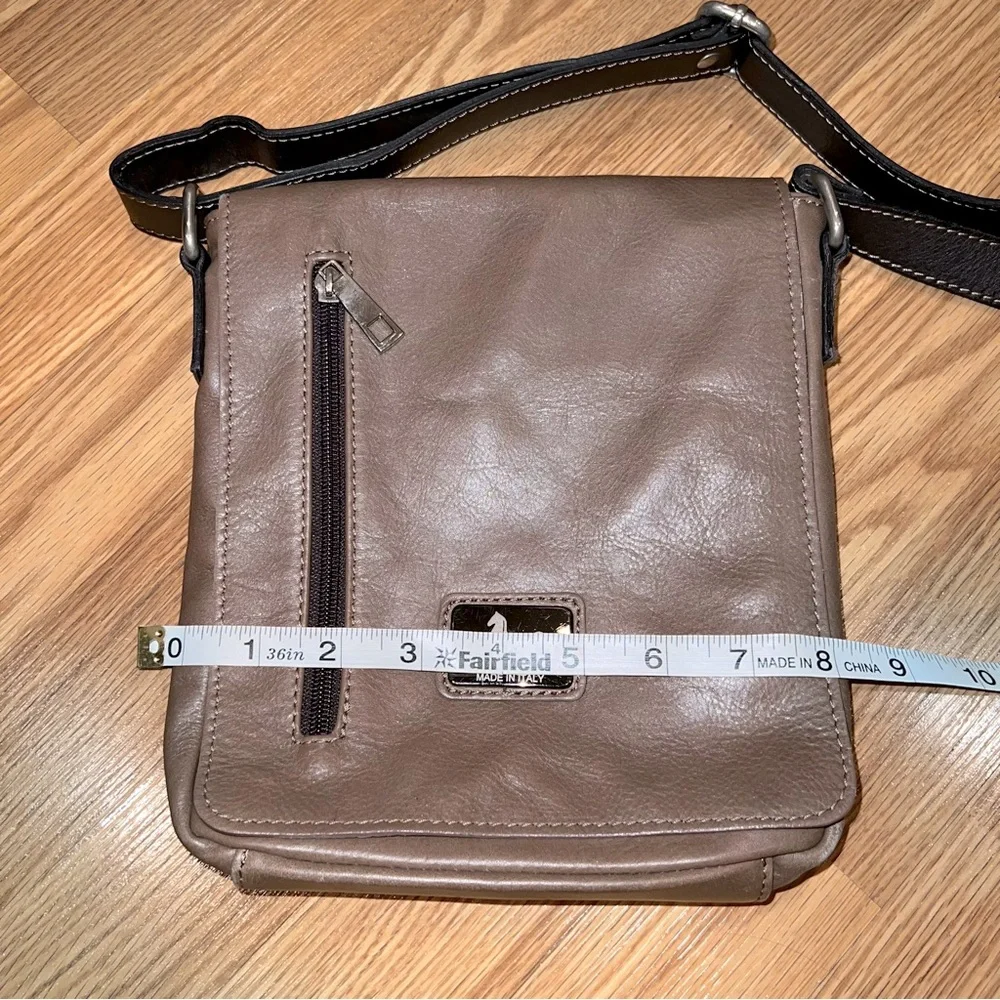 Leather‎ Naty Taupe Brown Crossbody Bag Made in Italy
